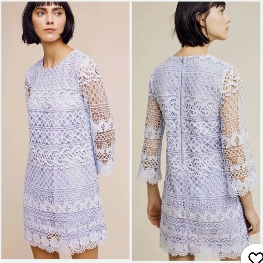 Anthropologie/ HD in Paris Blue Lace Dress